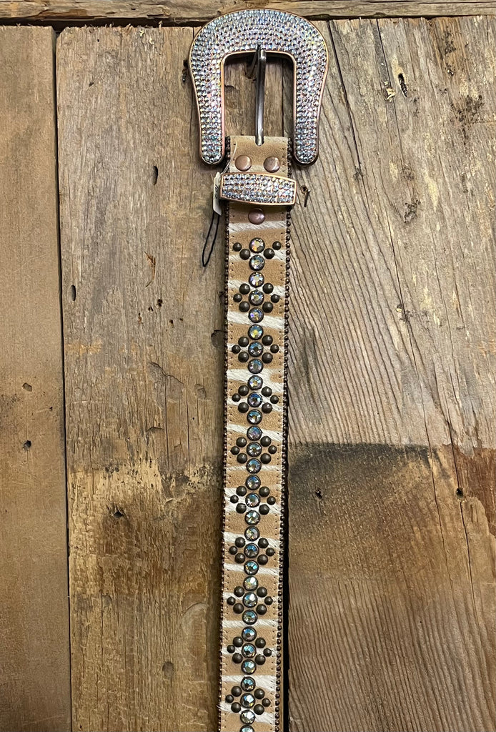 *SPECIAL MARKDOWN* LG Tan Zebra with Bronze Studs