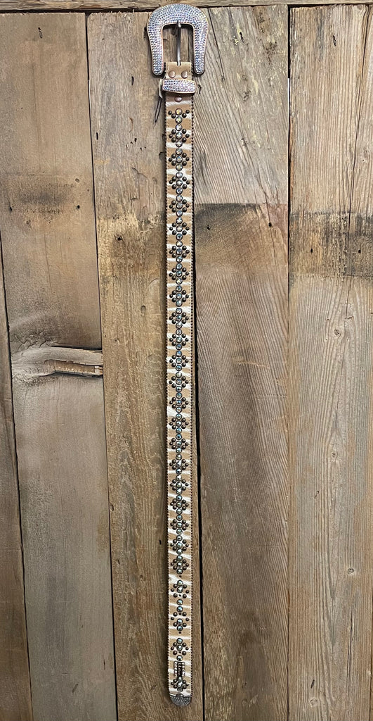 *SPECIAL MARKDOWN* LG Tan Zebra with Bronze Studs