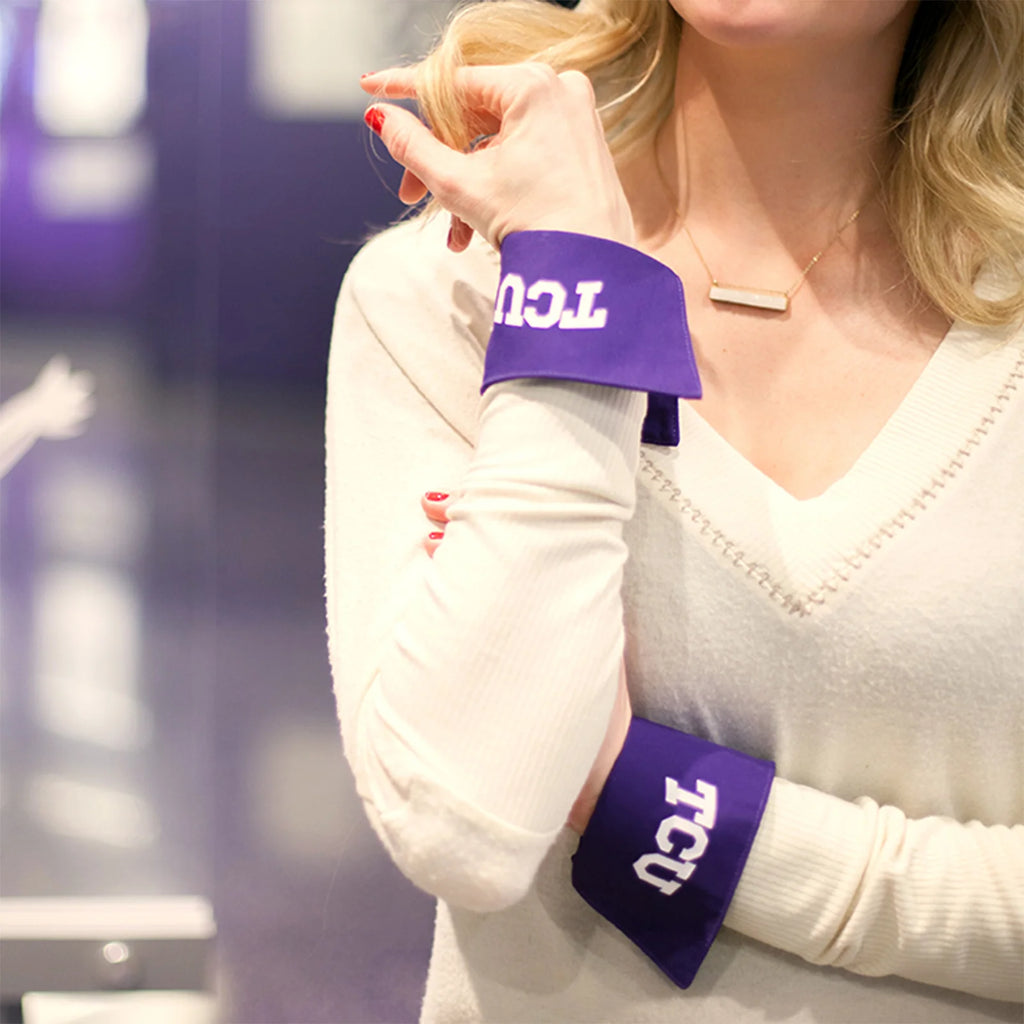 TCU White on Purple French Cuffs