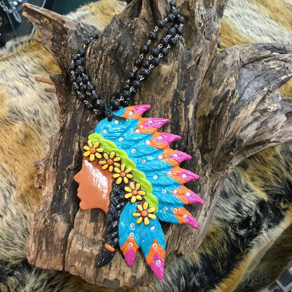 "Princess of the Plains" Clay Necklace