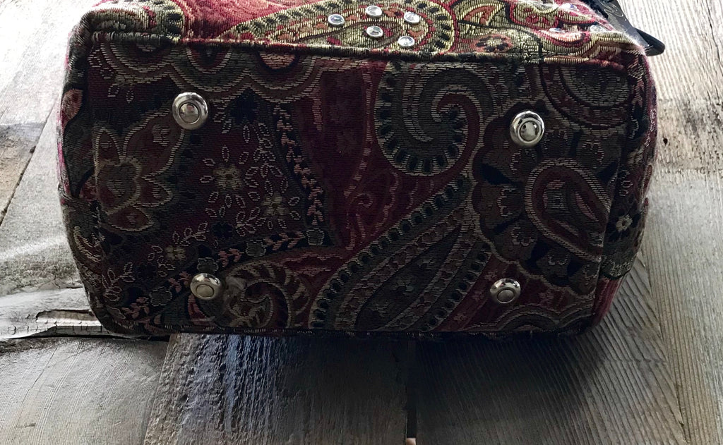 Maroon Tapestry With Swarovski Crystals