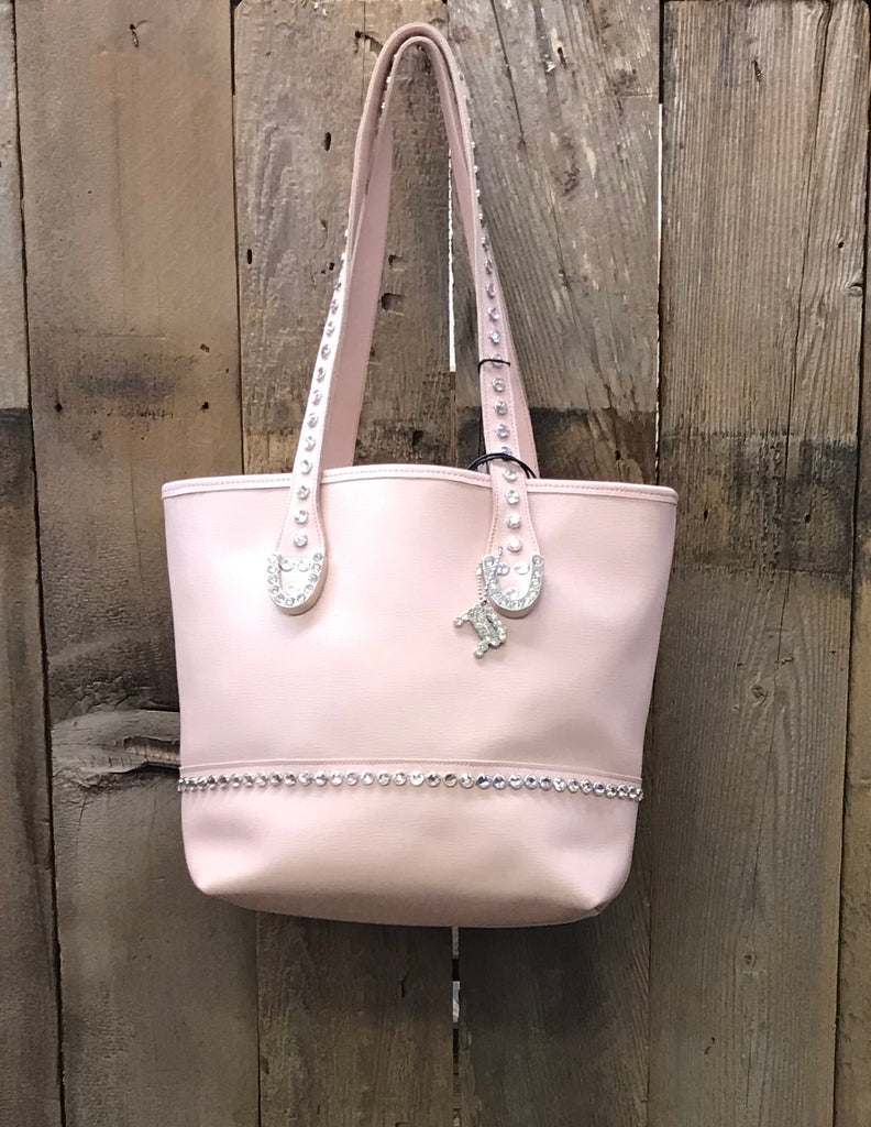 Lt. Pink Leather With Crystals