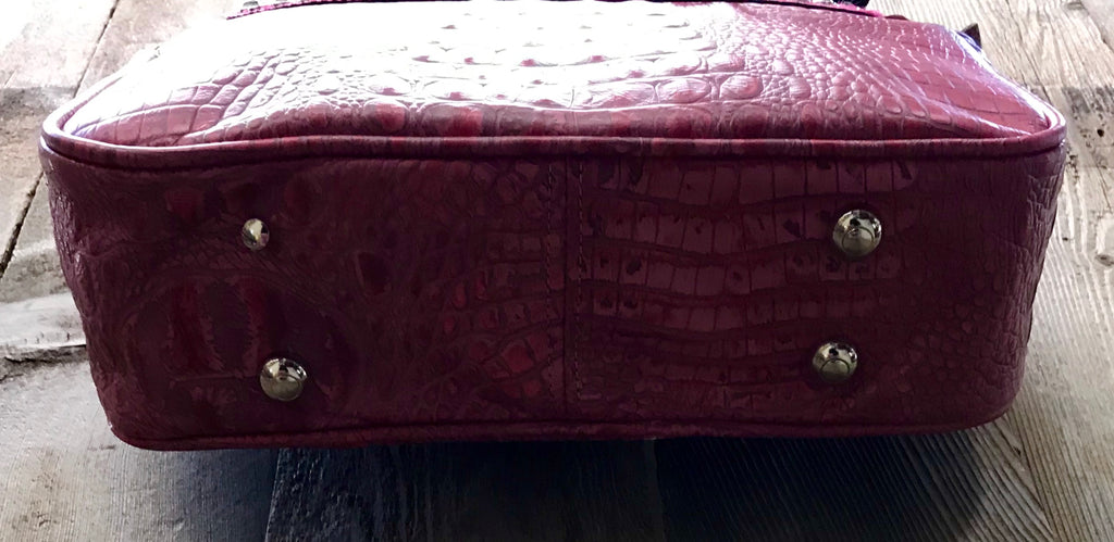 Fuchsia Croc Leather With Hair Handbag