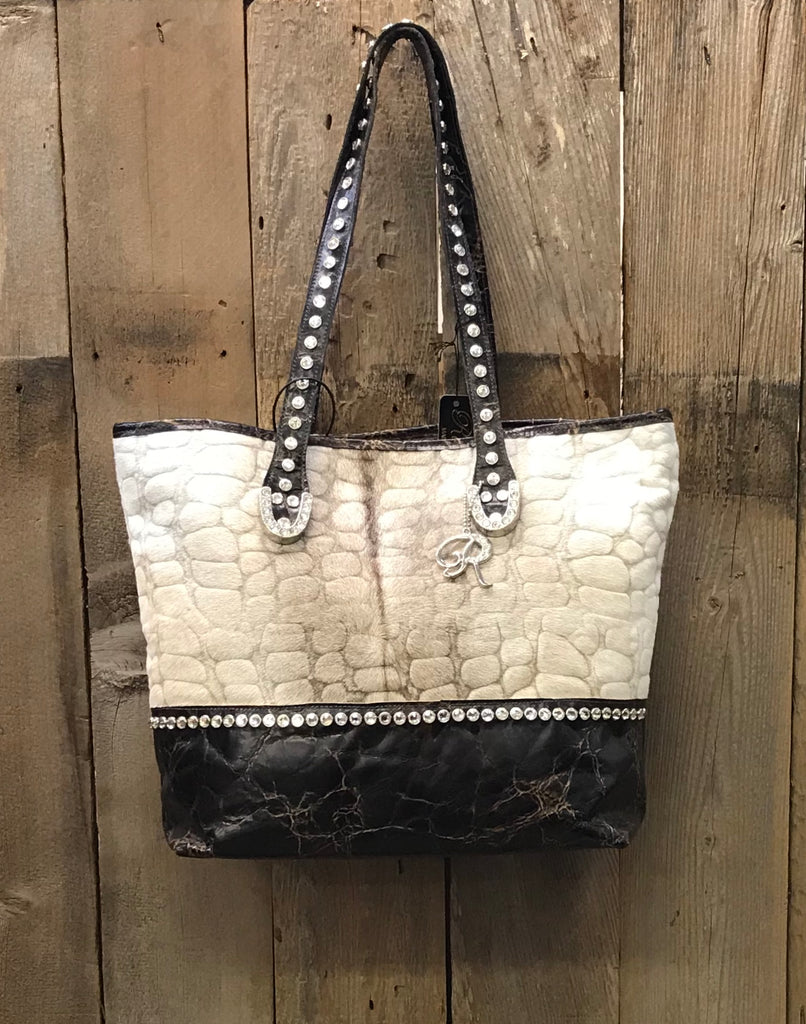 Brown And Tan Lamb Skin Handbag