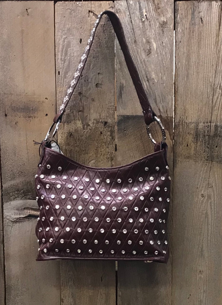 Maroon Leather With Full Crystals
