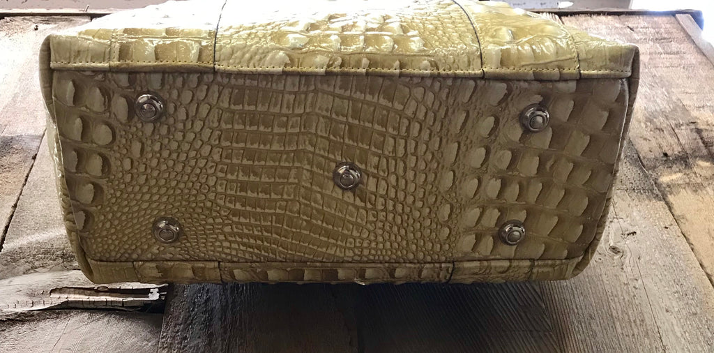 Golden Croc Leather With Swarovski Crystals Handbag