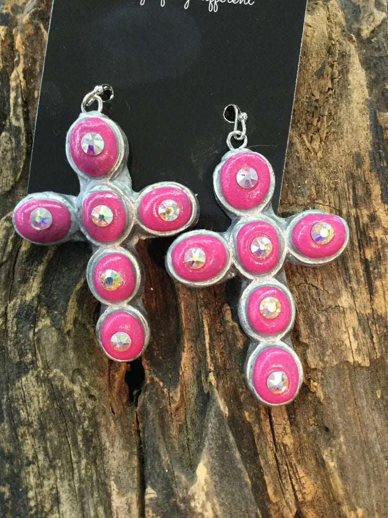 "Mesa Luxe" Cross Earrings Various Colors