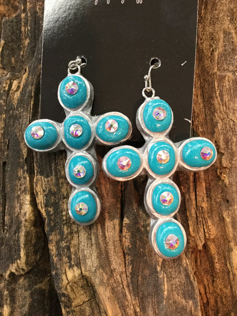 "Mesa Luxe" Cross Earrings Various Colors