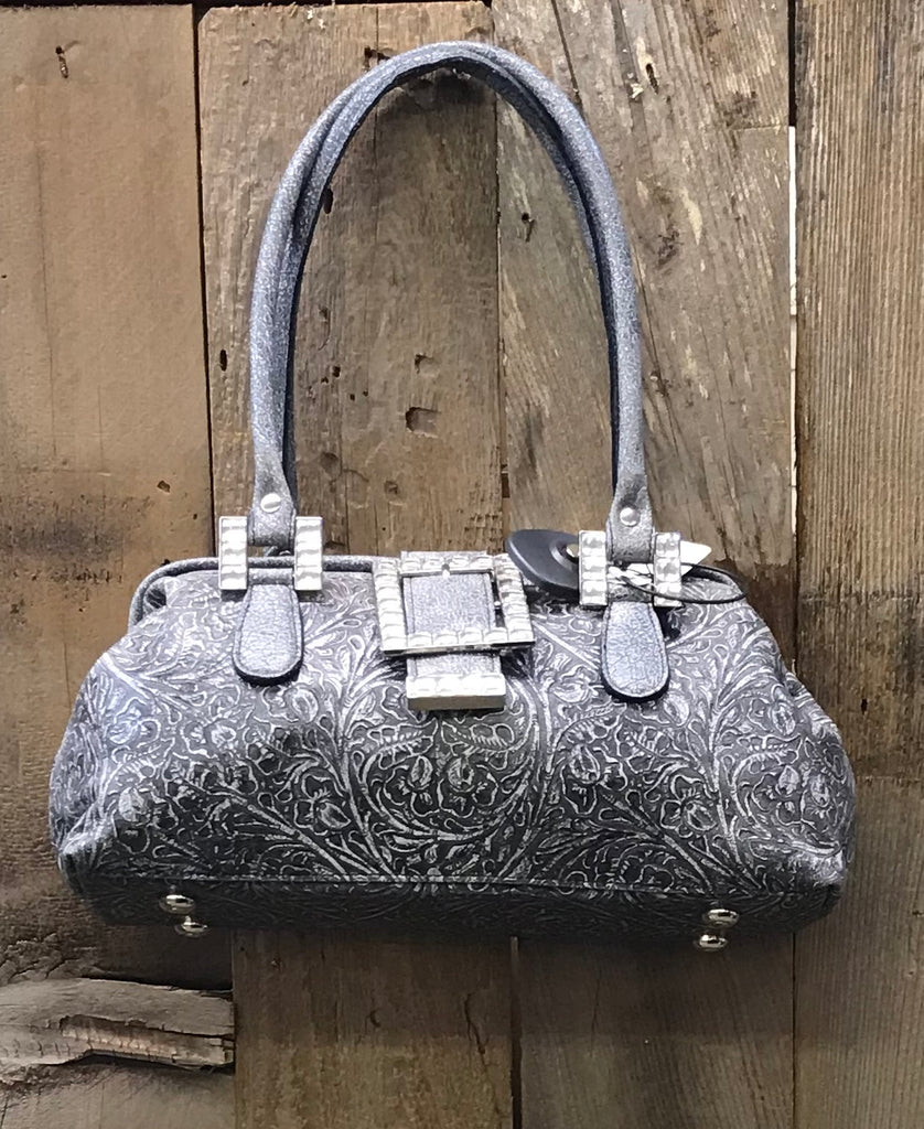 Gray Brocha With A Swarovski Crystal Buckle