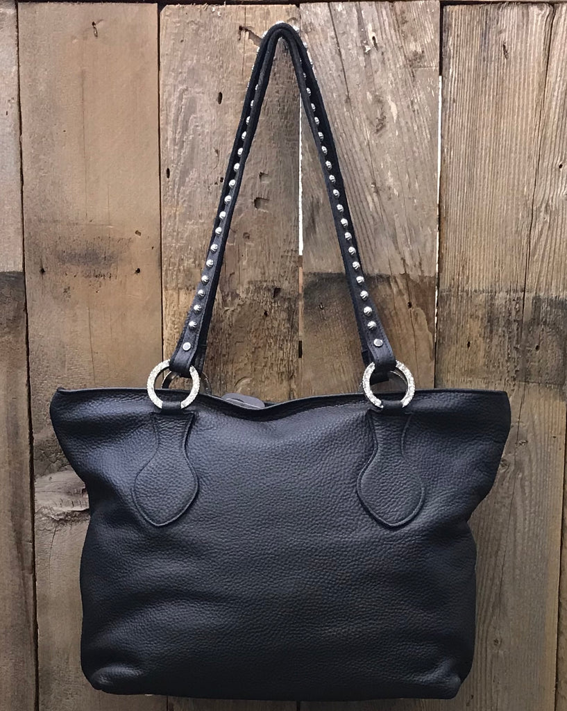 Black Leather With Zebra And Conchos