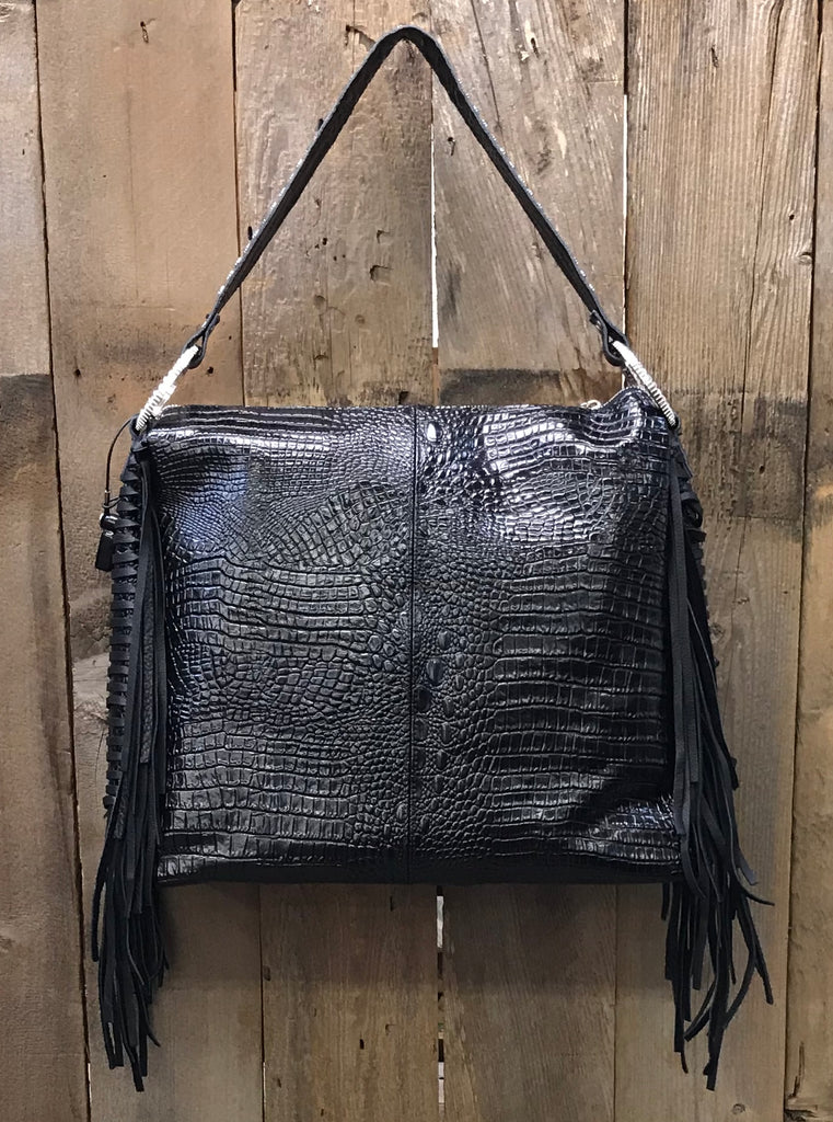 American Original Bronco On Black Croc Leather