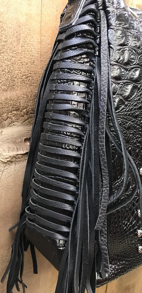 American Original Bronco On Black Croc Leather