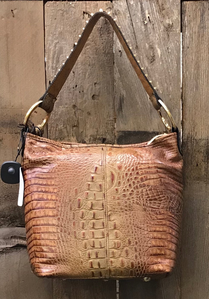 Caramel Croc Leather With Studs
