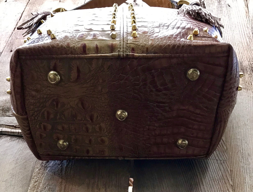 Caramel Croc Leather With Studs