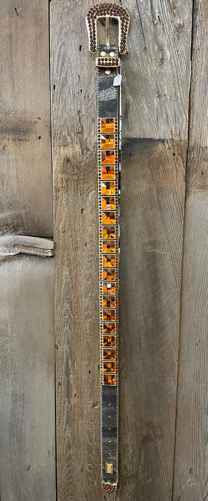 LG Black/Charcoal/Brown Leather with Orange Stones