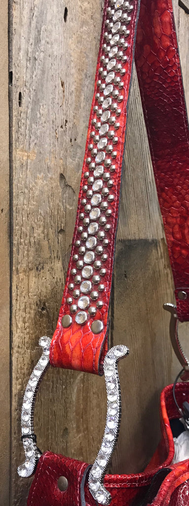 Red Croc With Swarovski Crystal Cross