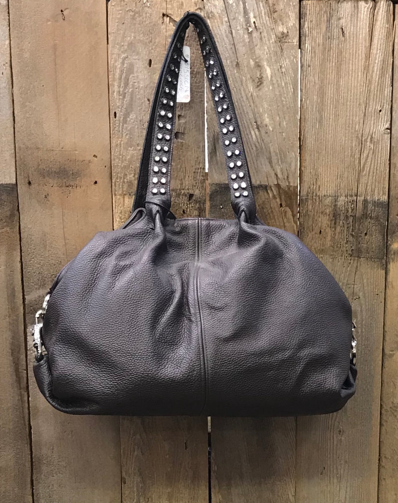 Chocolate Brown Leather With Swarovski Crystal Cross And Concho