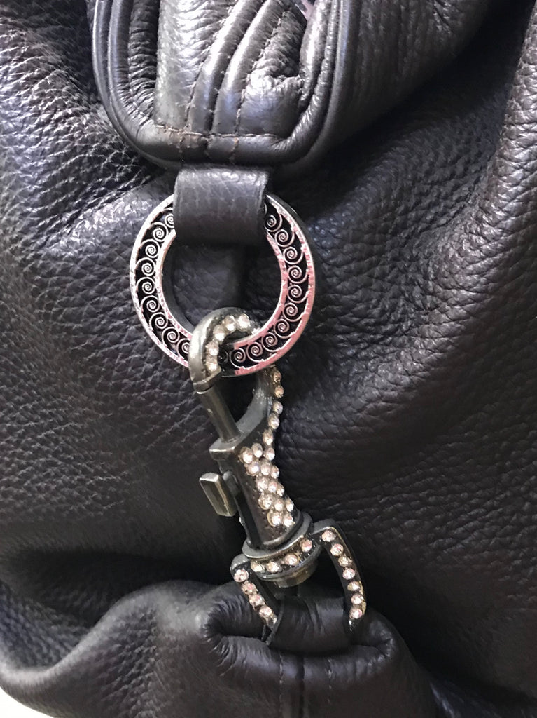 Chocolate Brown Leather With Swarovski Crystal Cross And Concho