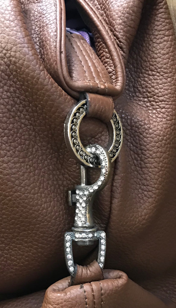 Brown Leather With Swarovski Crystal Cross And Concho