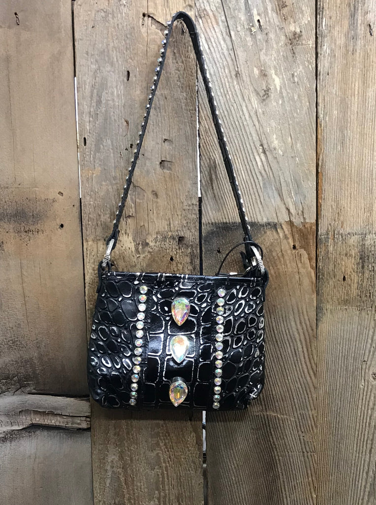 Black And Silver Croc With Conchos