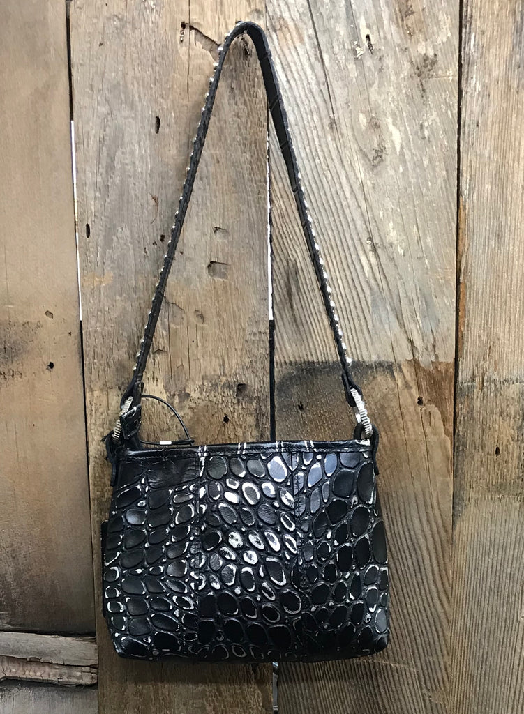 Black And Silver Croc With Conchos