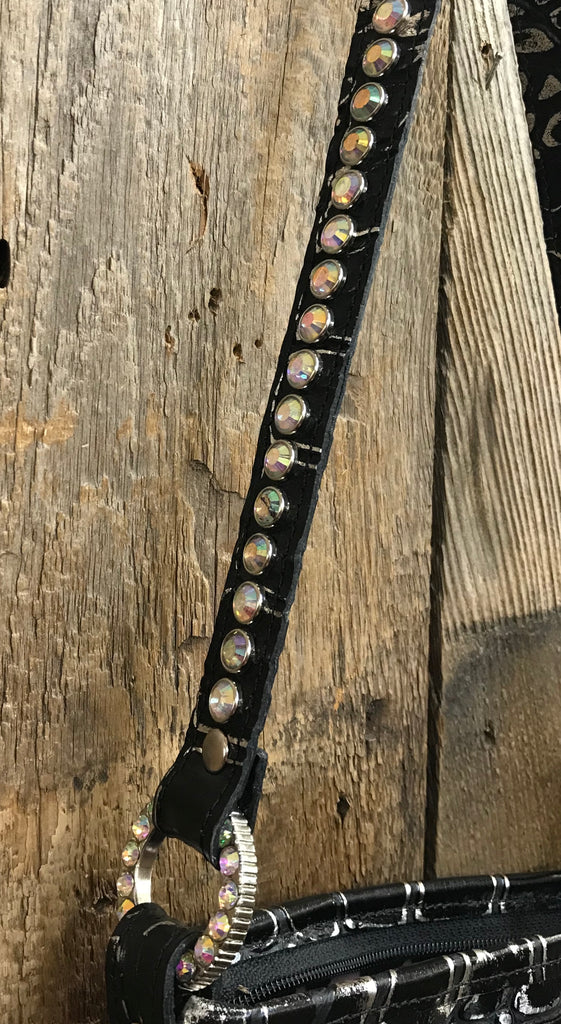 Black And Silver Croc With Conchos