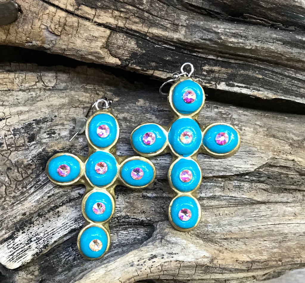 "Mesa Luxe" Cross Earrings Various Colors