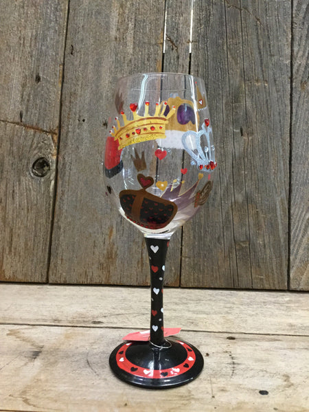 King Of Hearts Wine Glass