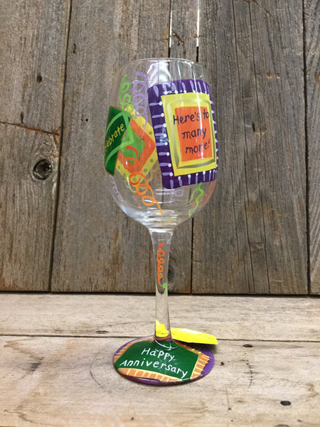 Happy Anniversary Wine Glass