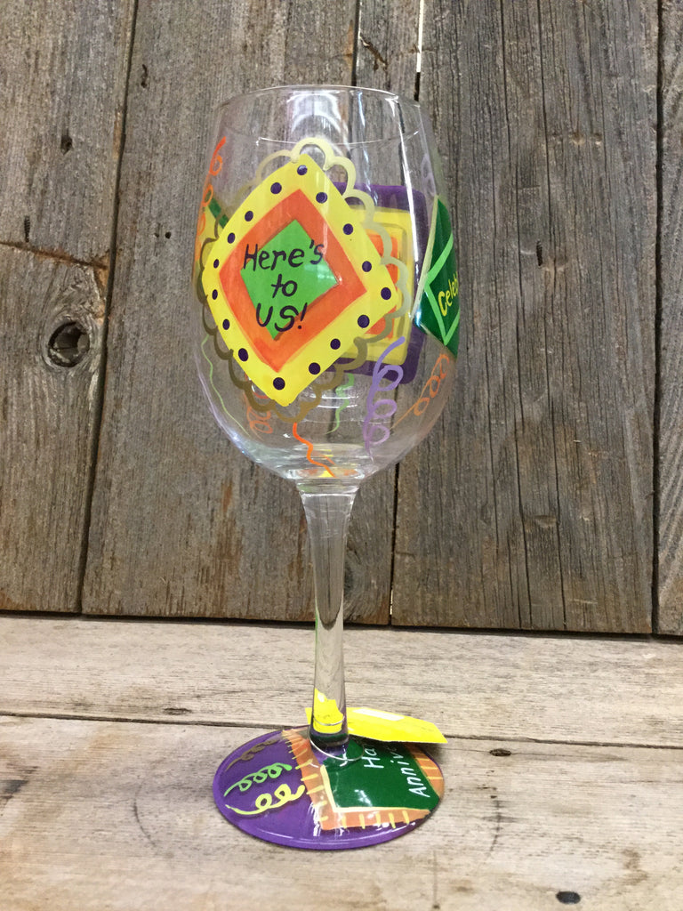 Happy Anniversary Wine Glass