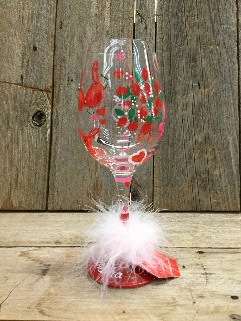 Hot Momma Valentine Wine Glass