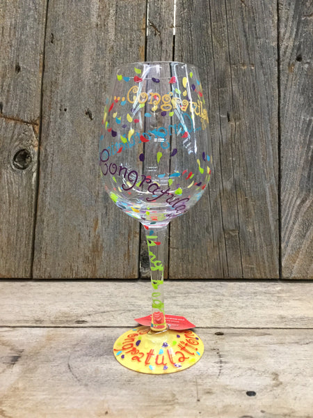 "Congratulations" Wine Glass