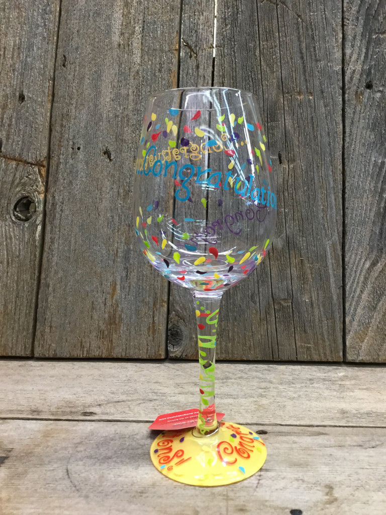 "Congratulations" Wine Glass