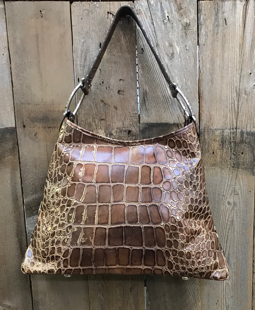 Leopard With Swarovski Crystals And Brown Gator Print