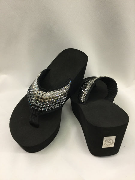 Miss Vegas Ombre Black Flip Flops