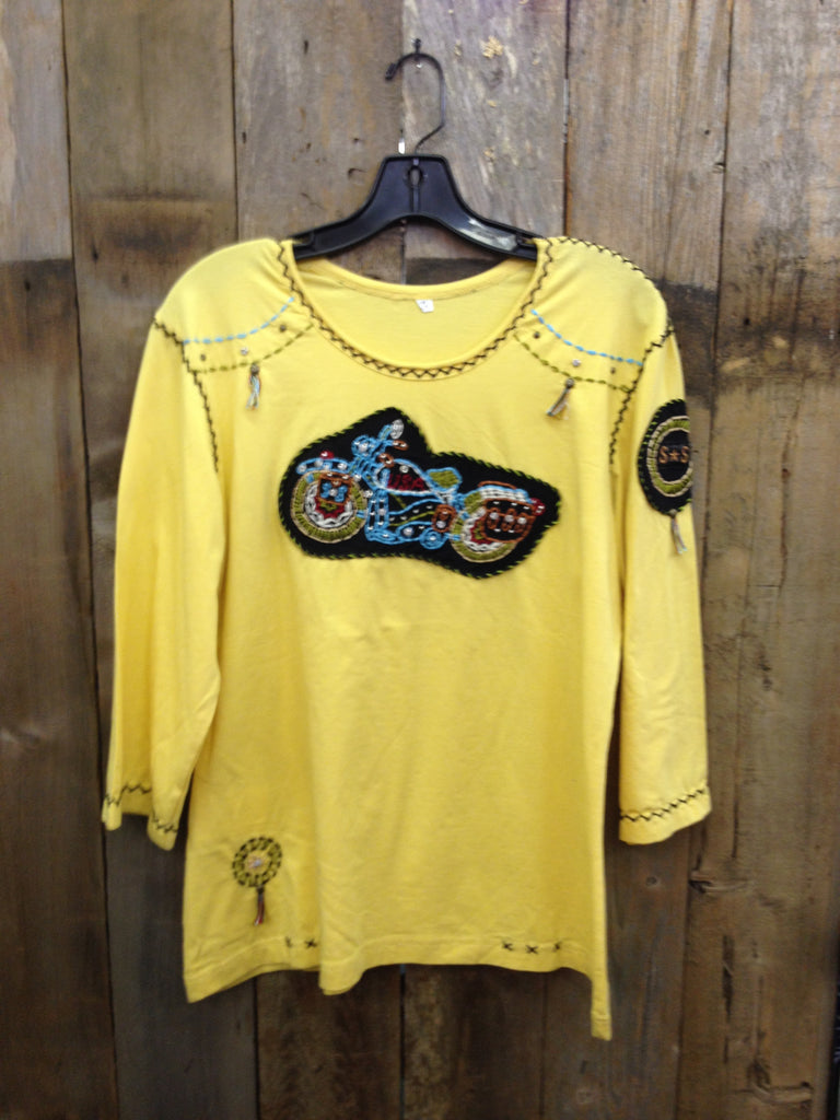 SH-045 Motorcycle Yellow T-Shirt
