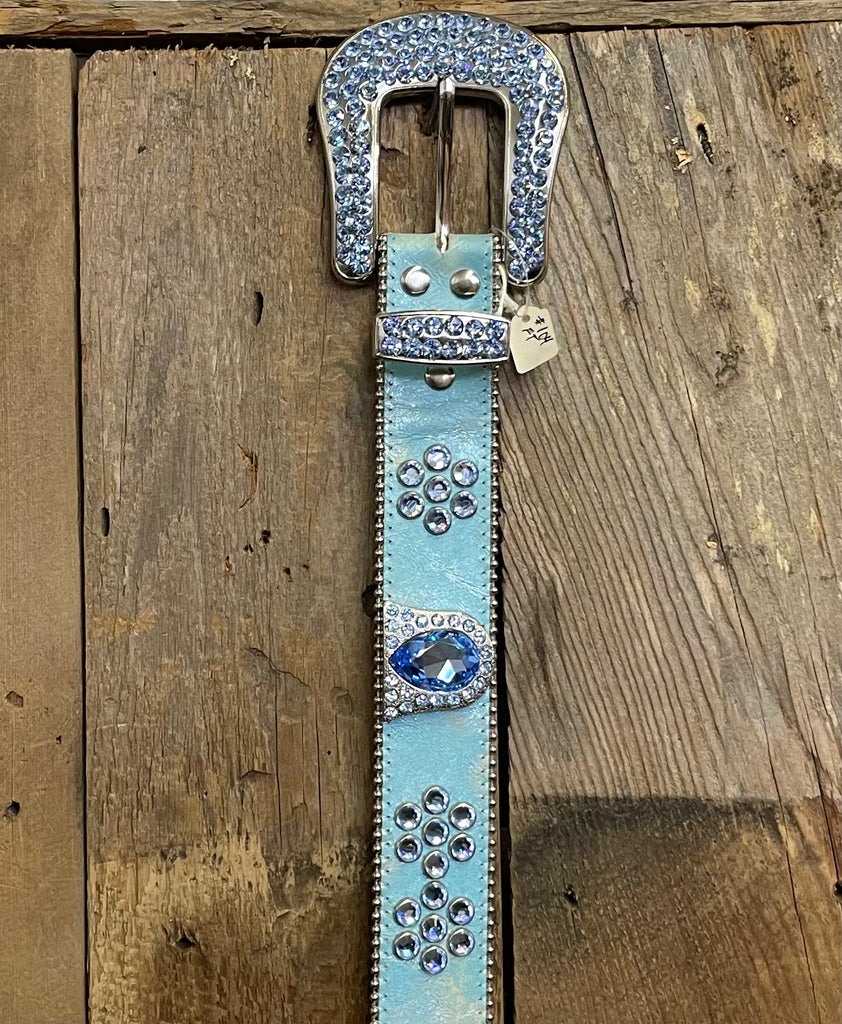 *SPECIAL MARKDOWN* LG Acid Wash Turquoise Leather