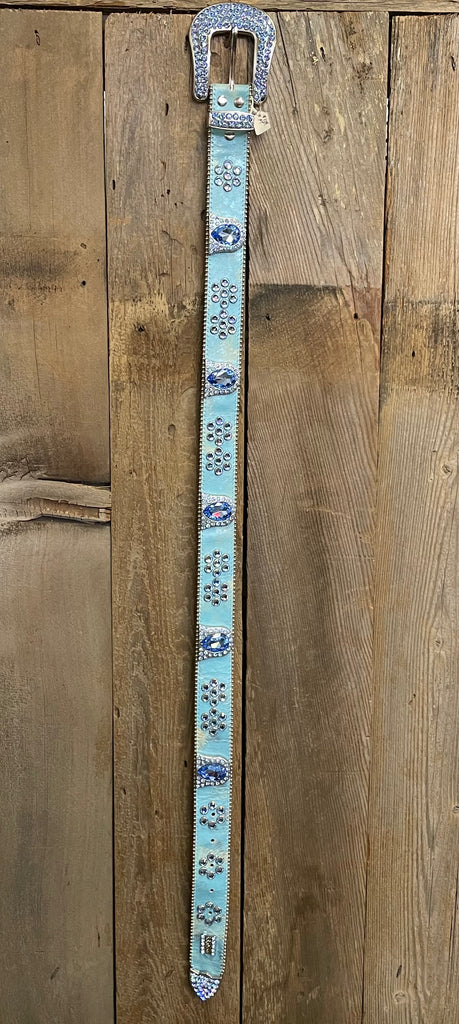 *SPECIAL MARKDOWN* LG Acid Wash Turquoise Leather