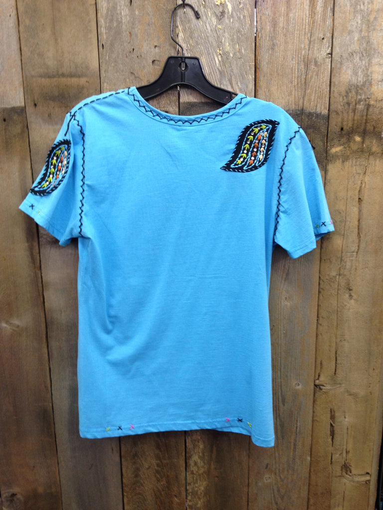 SH-076 Cross w/ Wings Blue T-Shirt