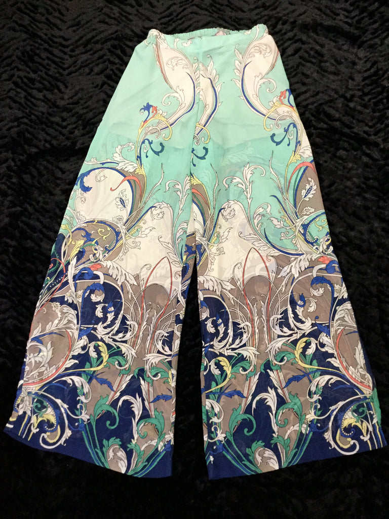 Mint Paisley Palazzo Pant