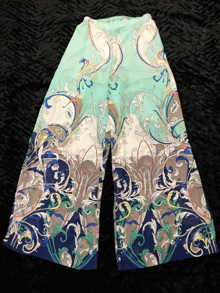 Mint Paisley Palazzo Pant