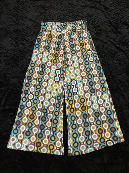 Blue Keyhole Crush Palazzo Pants