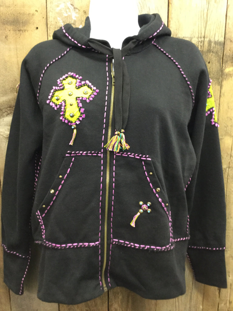 H-112 Cross Black Jacket/Hoodie