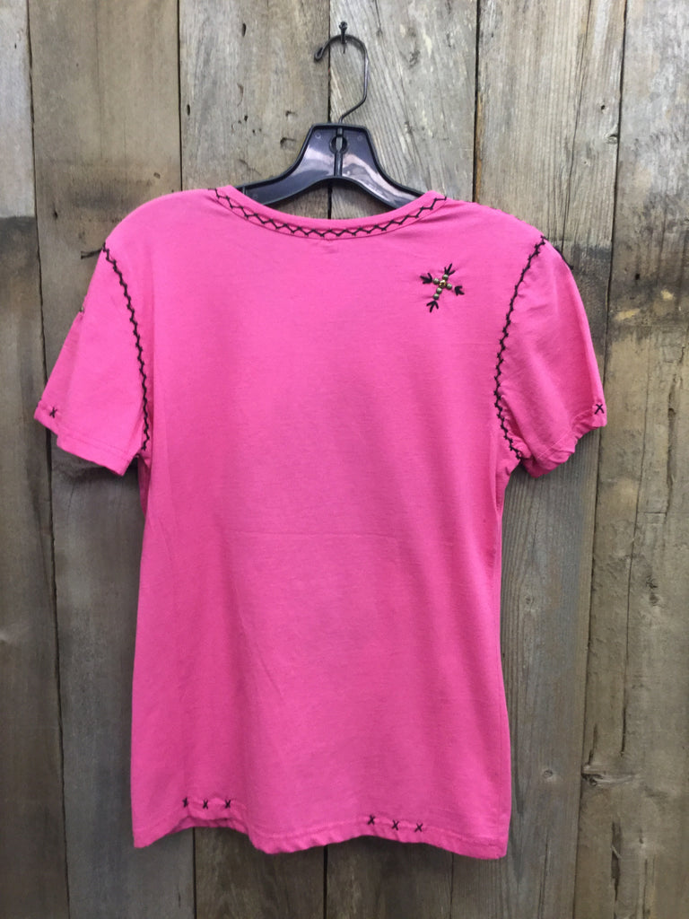 SH-073 Cross Hot Pink Black T-Shirt