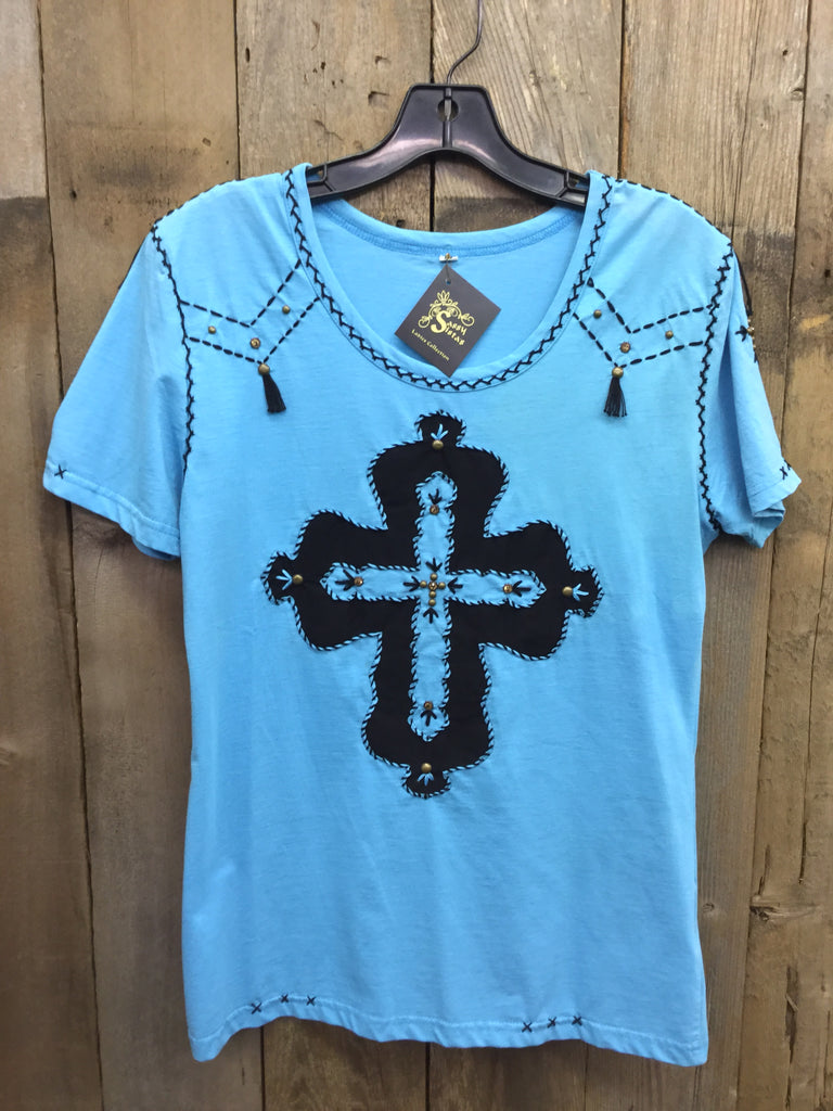 SH-073 Cross Blue T-Shirt