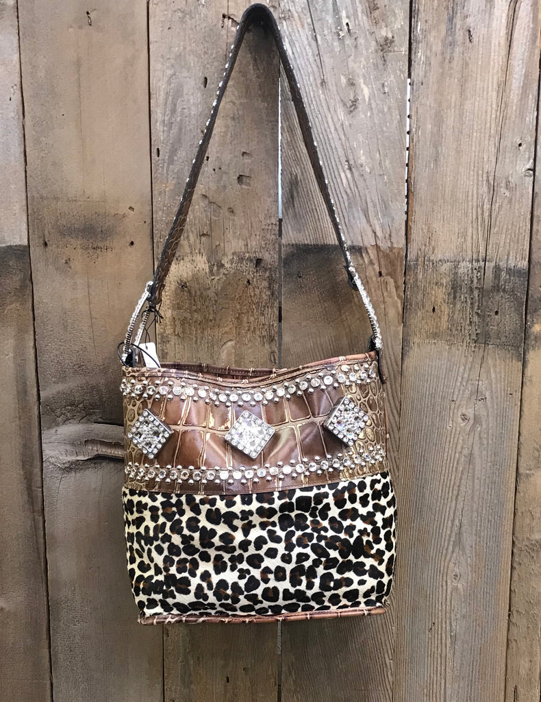 Leopard and Croc Bucket With Crystals