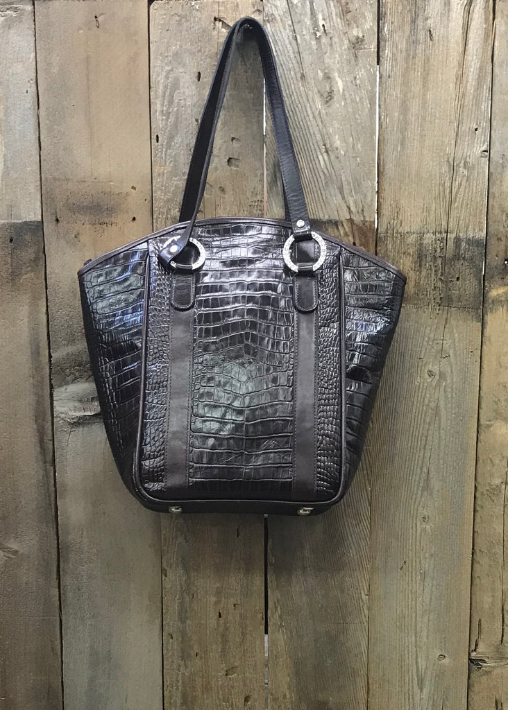 Brown Leather With Cheetah Handbag