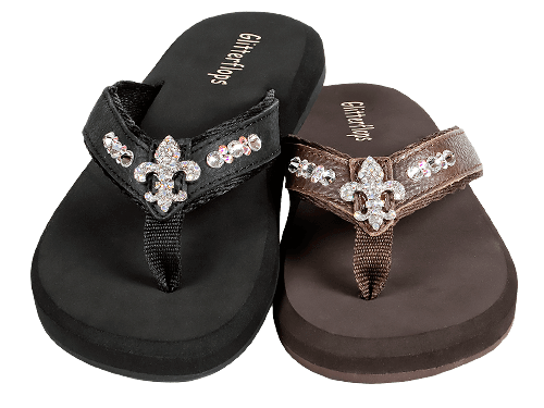 Fleur de lis flip flops sales