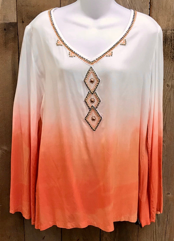Coral & White Top