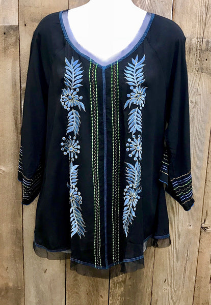 Black Embroidered Top